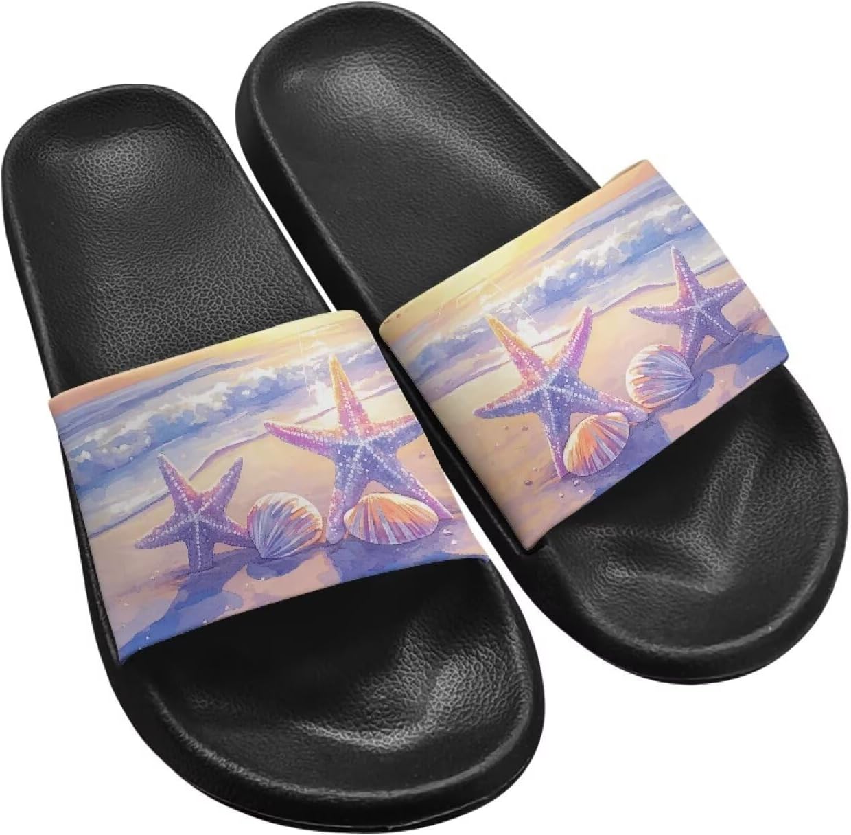 

Тапочки Hechitok для женщин и мужчин, шлепанцы для душа и дома, удобные и мягкие плоские сандалии из ЭВА, Starfish Beach