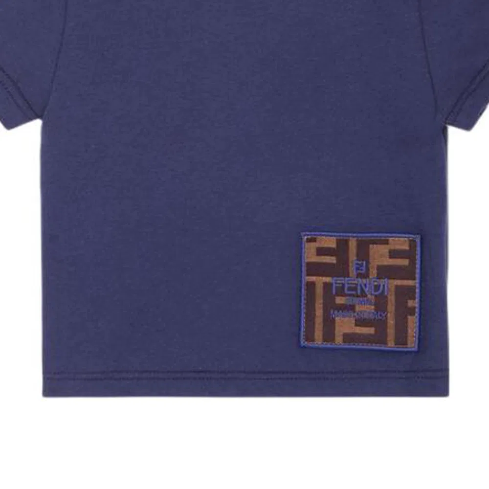 Футболка синяя FENDI Blue — фото 4