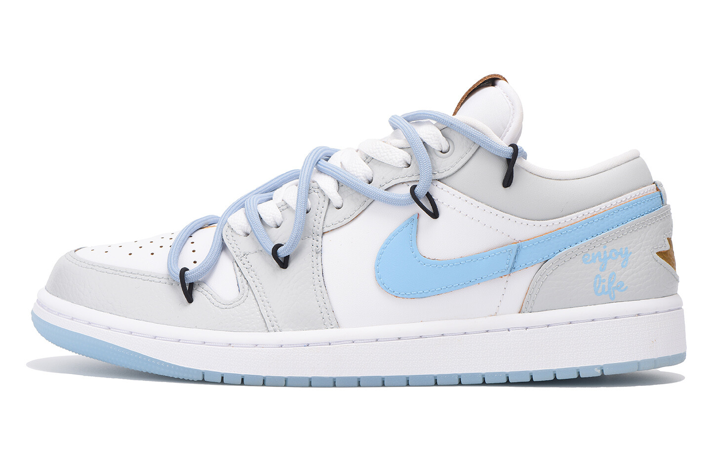 

Кроссовки Air Jordan 1 Vintage Basketball Shoes Men Low-top Blue, синий