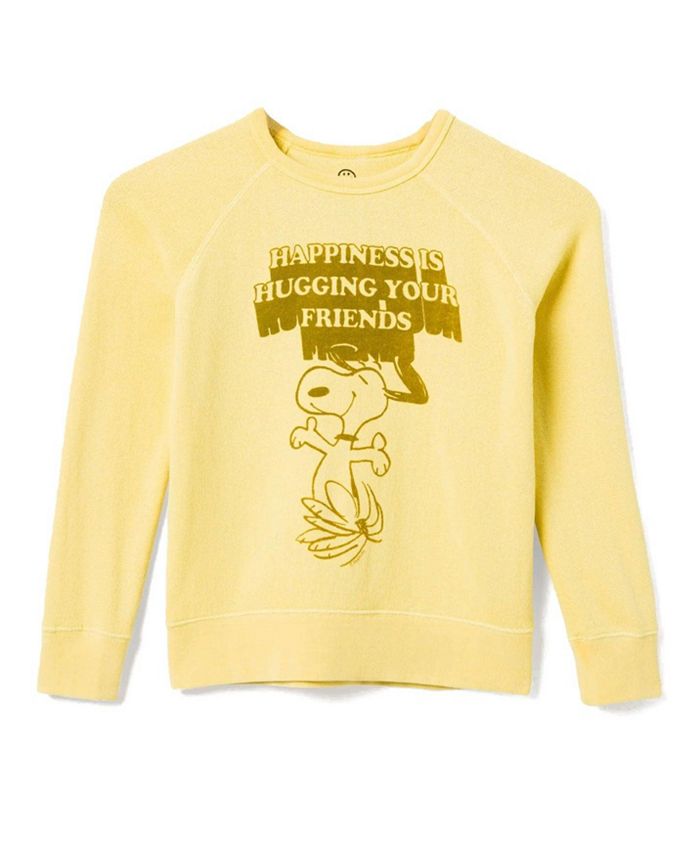 

Унисекс флисовая толстовка-реглан Peanuts "Обнимая друзей" - для малышей и детей постарше Junk Food Clothing, желтый