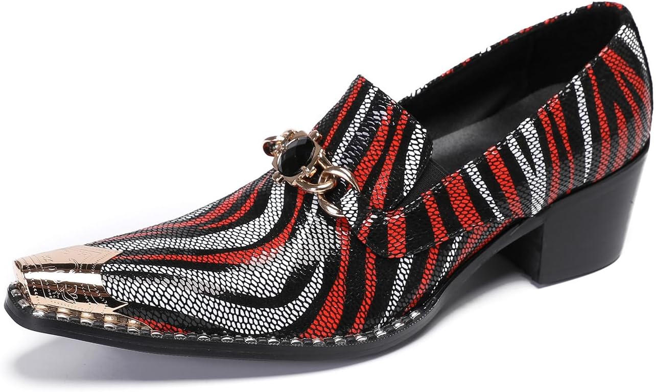 

Мужские лоферы Santimon, диско-вечеринка, повседневная обувь слипоны, кожаные лоферы с металлическим носком, западная мода, бальные, свадебные, выпускные, туфли под смокинг для мужчин, черный