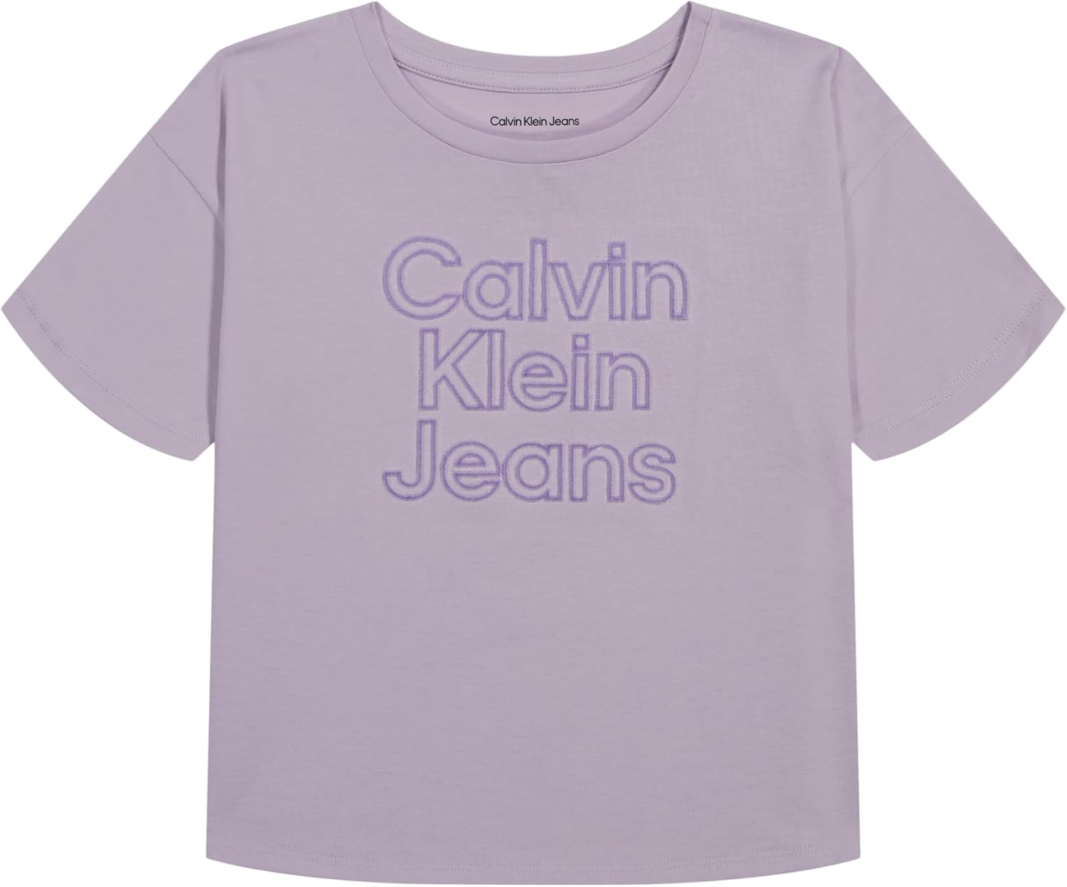 

Футболка Calvin Klein для девочек с короткими рукавами и логотипом, удобная хлопковая футболка с внутренней стороной без бирки, Orchid Petal Stack, Фиолетовый, Футболка Calvin Klein для девочек с короткими рукавами и логотипом, удобная хлопковая футболка 
