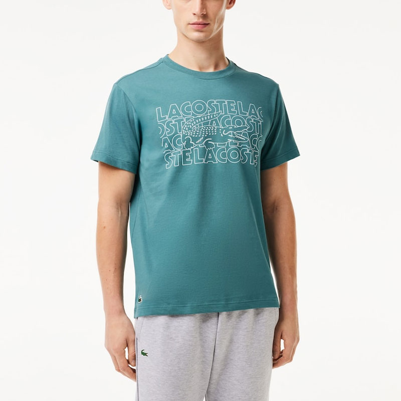 LACOSTE Футболка мужская aqua blue — фото 3