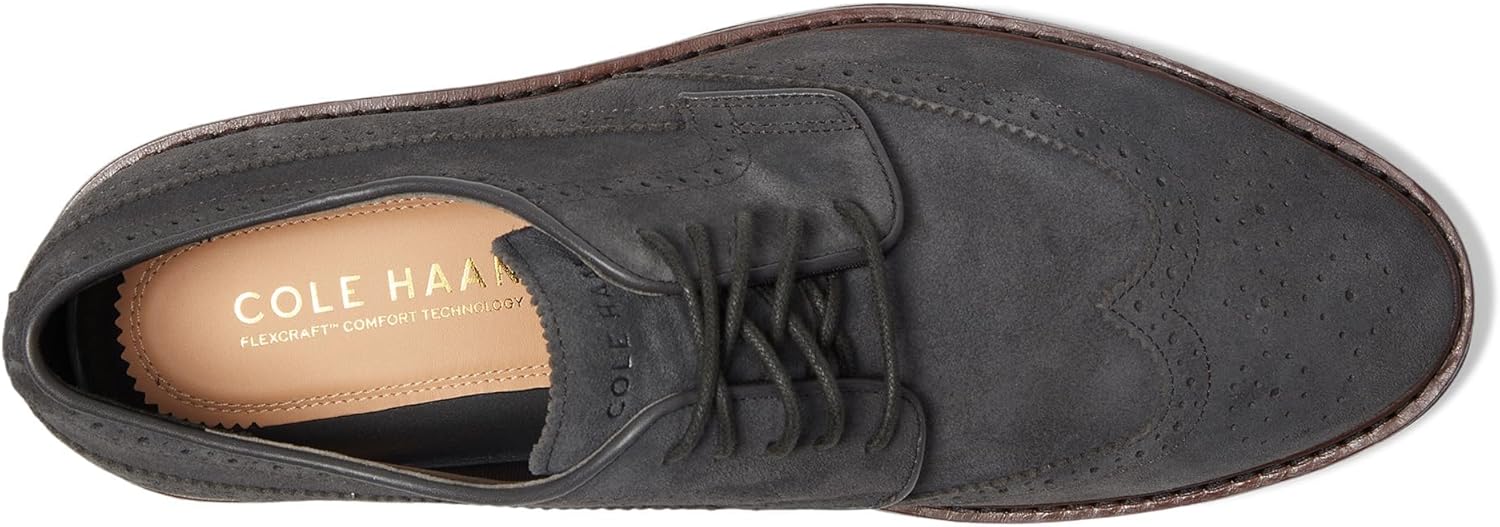 Мужские ботинки Cole Haan Judson Grand Wingtip, Raven Suede/Dk Natural — фото 2
