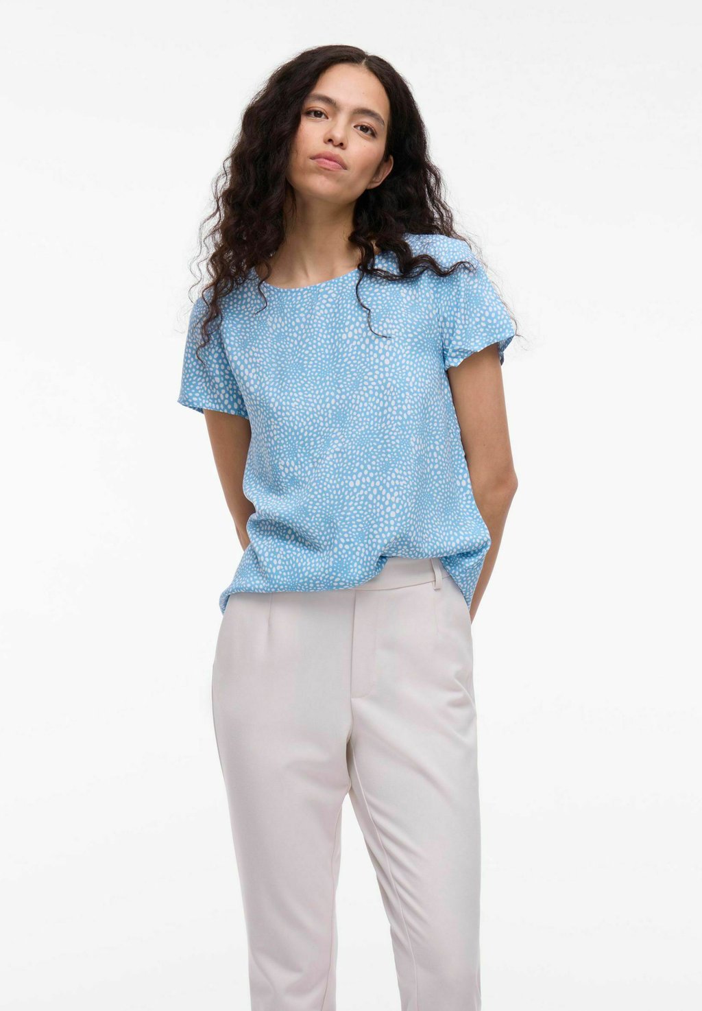 

Блуза SHORT SLEEVED ROUND NECK VILA, синий