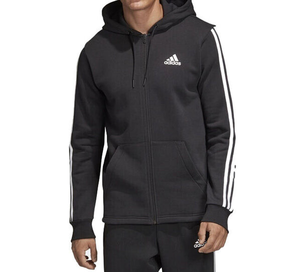 Куртка adidas Printing Sports Fleece Lined hooded Knit Jacket Black, черный — фото 3