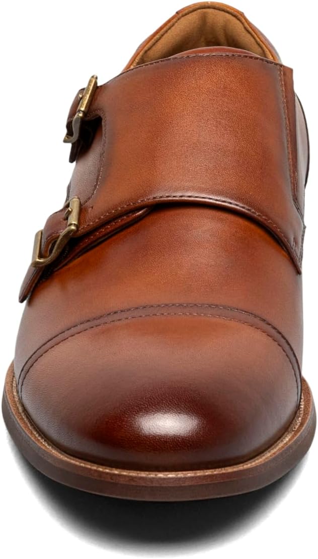 Мужские оксфорды Florsheim Rubano с двойной монковой пряжкой и закрытым носком, Cognac — фото 2