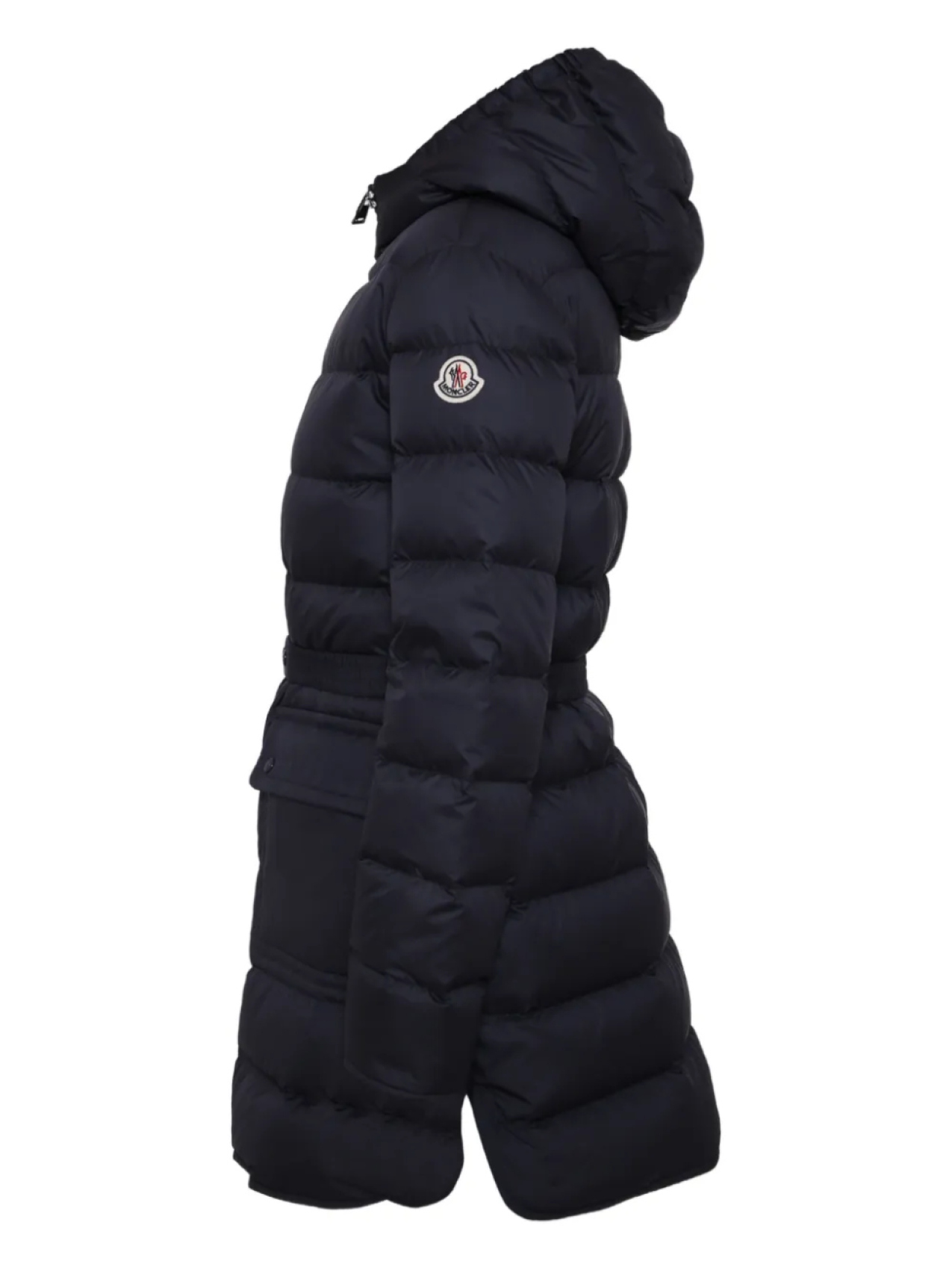 Стеганое пальто с капюшоном Moncler Enfant, черный — фото 3