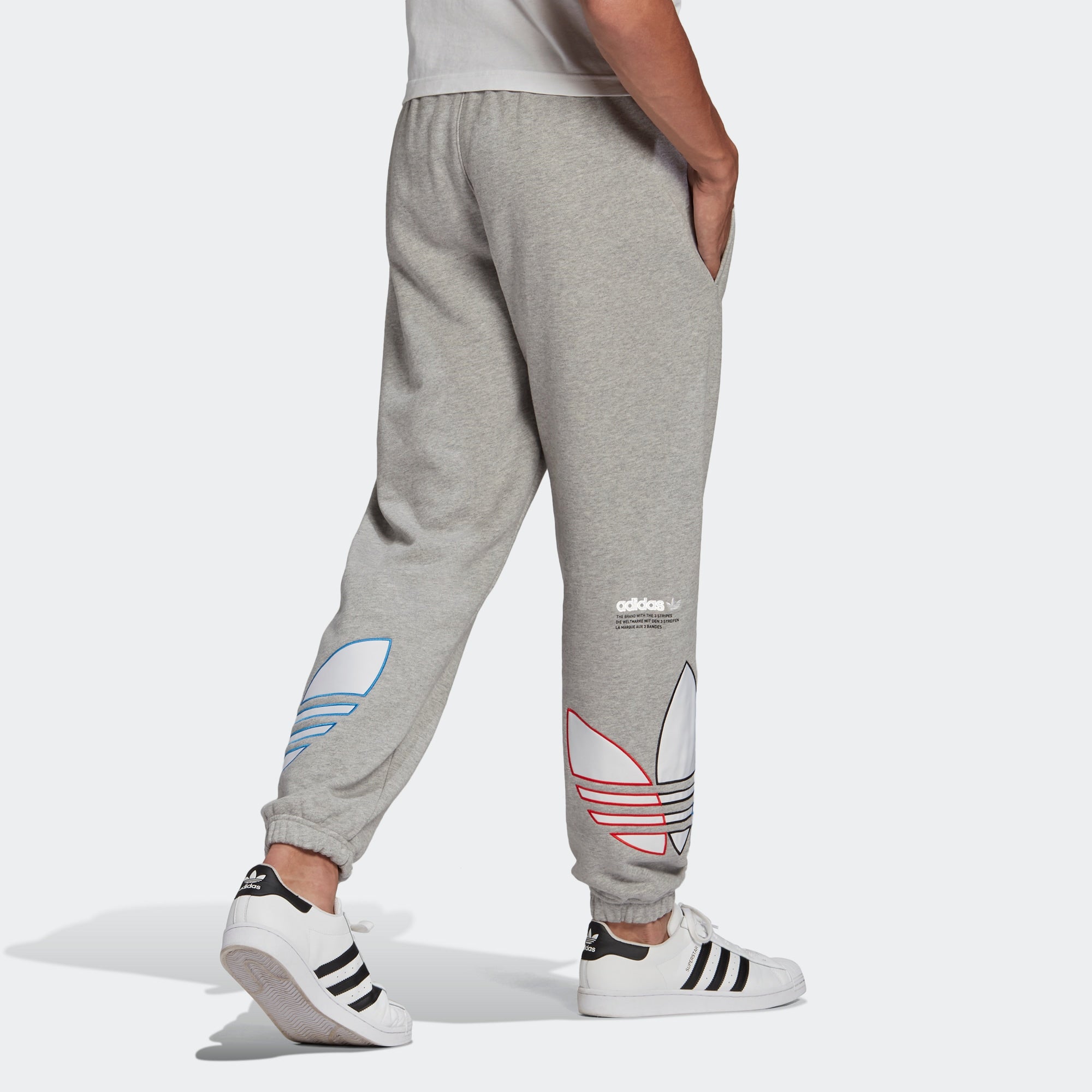 Спортивные брюки adidas Adicolor Tricolor Trefoil Sweat Pants GN3575, серый — фото 3