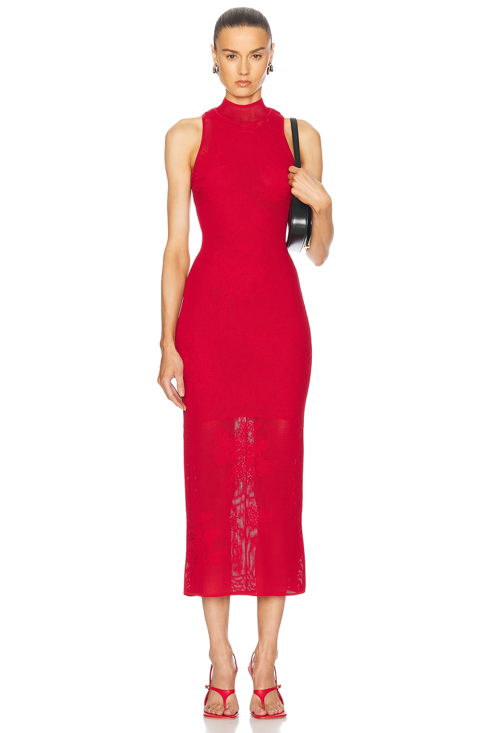

Кружевное трикотажное платье-борцовка с пуантами fleur du mal, цвет Ruby Red