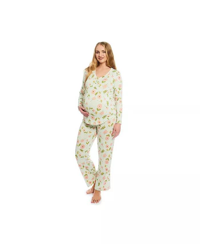 

Топ и брюки для беременных Laina / Пижамный комплект для кормления Everly Grey, розовый