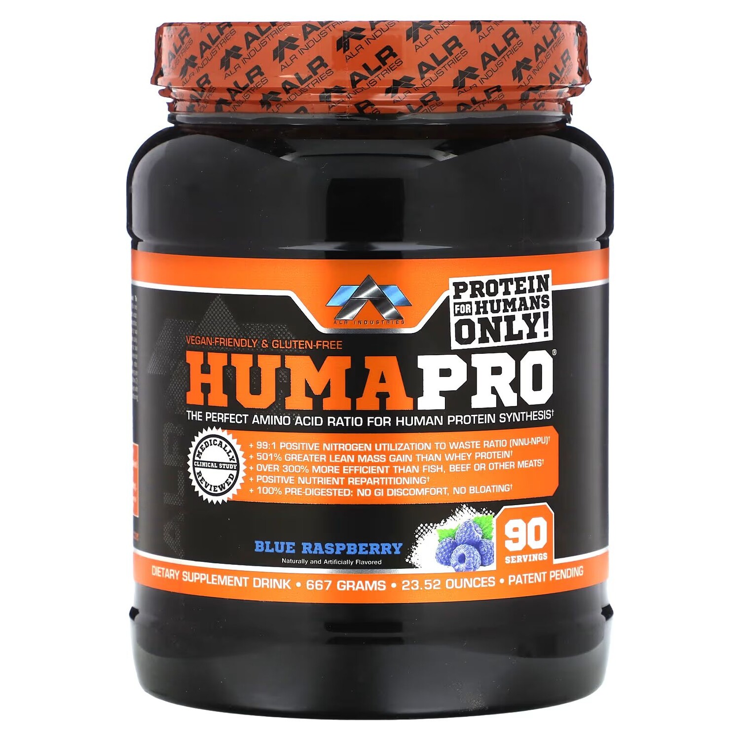 

HumaPro, голубая малина, 23,52 унции (667 г) Alr Industries
