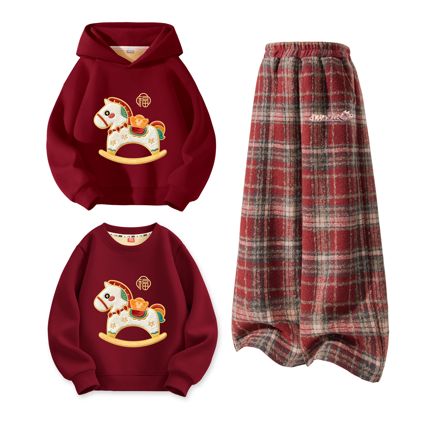 

Детский костюм Tang с круглым вырезом и толстым воротником Disney, [thickened and fleece-lined]dimu horse бордовый+dychang metal label k красный plaid+dimu horse бордовый