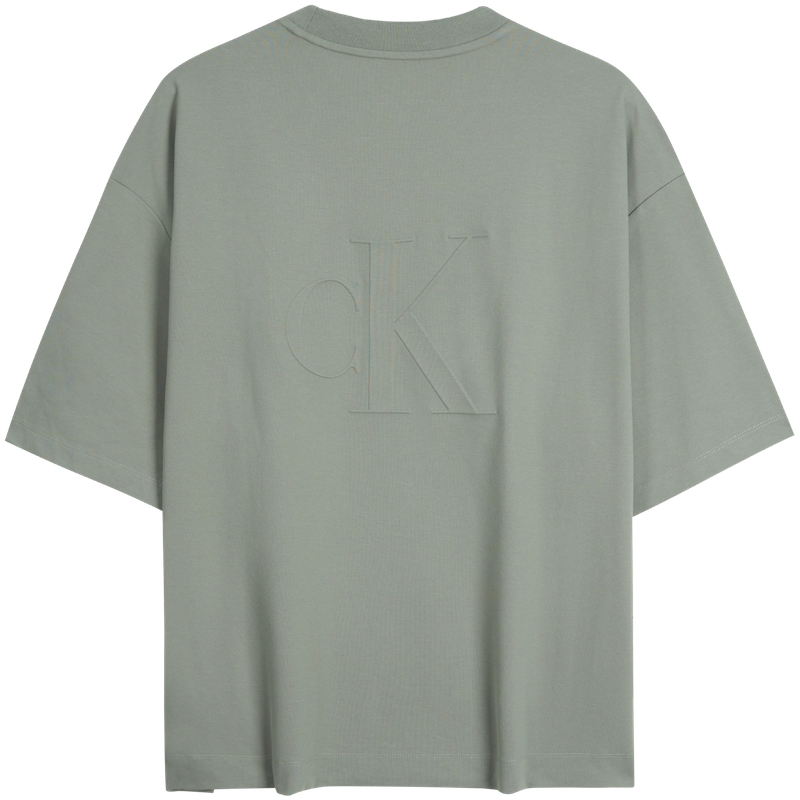 Футболка мужская с круглым вырезом, умеренный прямой крой Calvin Klein, ciq-misty синий — фото 4