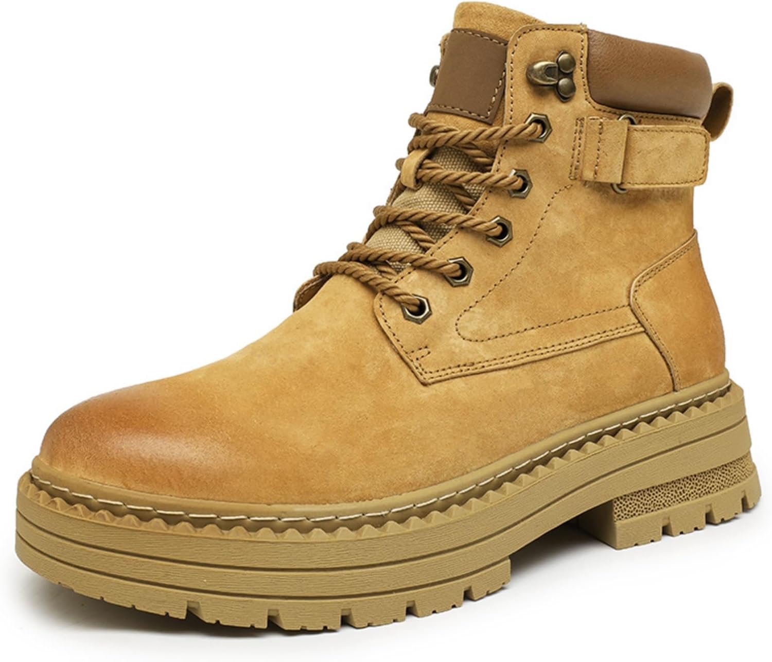 

Мужские высокие ботинки на толстой подошве, водоотталкивающие и удобные, изготовлены из прочной кожи с противоскользящими свойствами. Подходят для работы на открытых производствах, складах и фермах Houdbdol, желтый