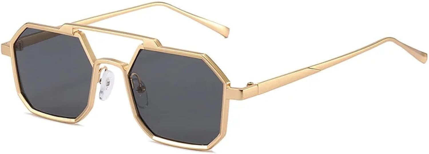 

Модные солнцезащитные очки Polygon для женщин и мужчин, ретро-метал-панк, винтажные мужские очки в стиле стимпанк, очки с защитой от УФ-излучения UV400 HHZZYVY, C3gold-black