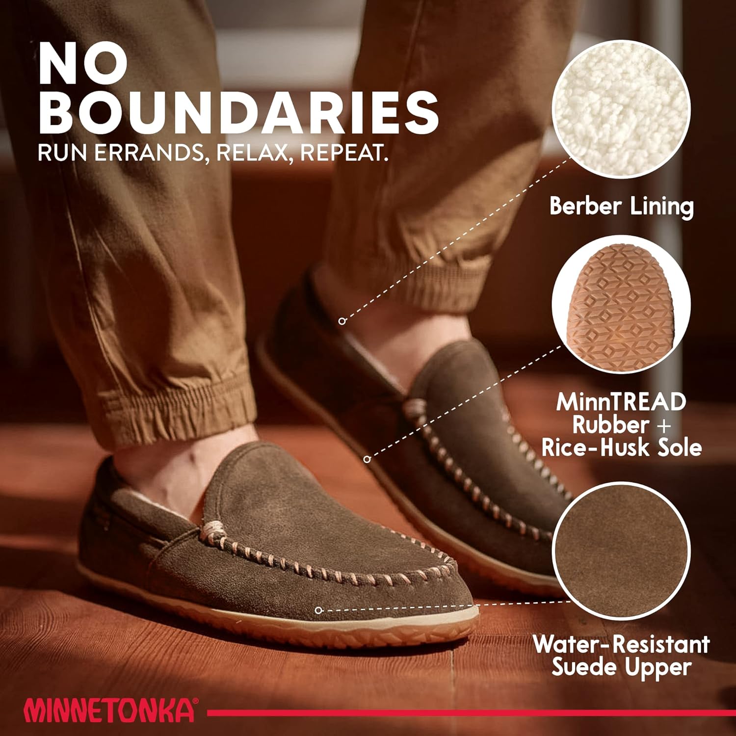 Мокасины для мужчин Minnetonka Tilden, коричневый — фото 4
