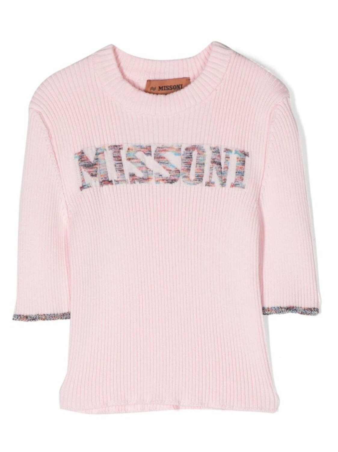 

Missoni Kids трикотажный топ с логотипом, розовый