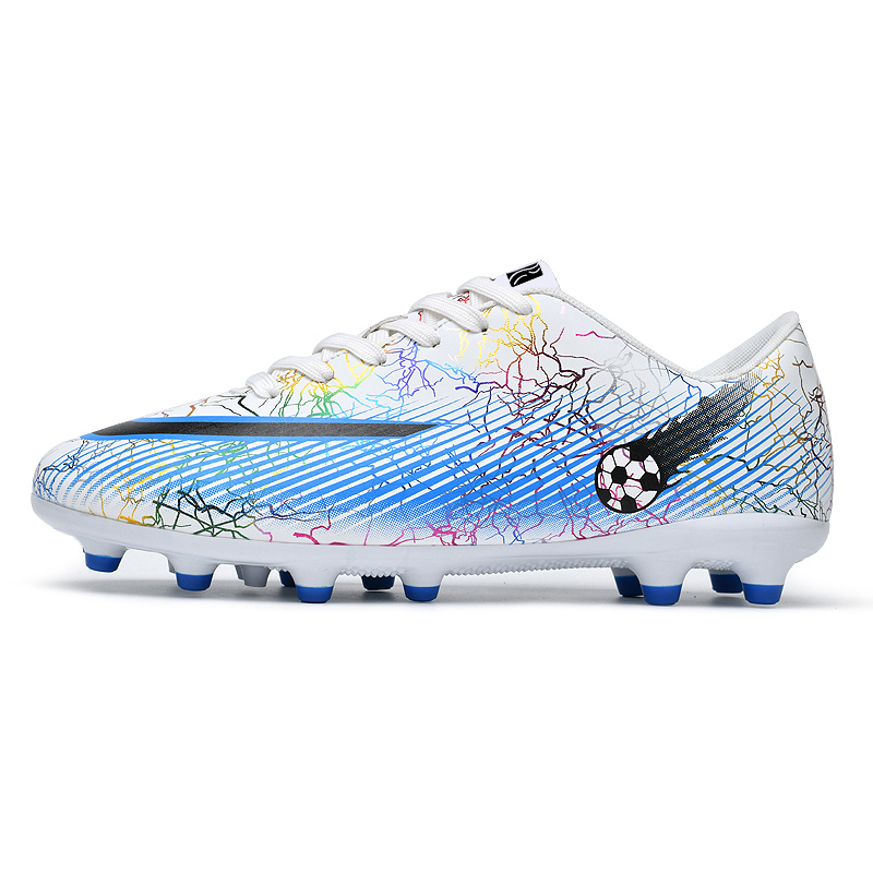 

Футбольные бутсы для детей и подростков с низким верхом, противоскользящие, с амортизацией от ударов и ударов, устойчивые к истиранию SAINT WATERS, белый/синий