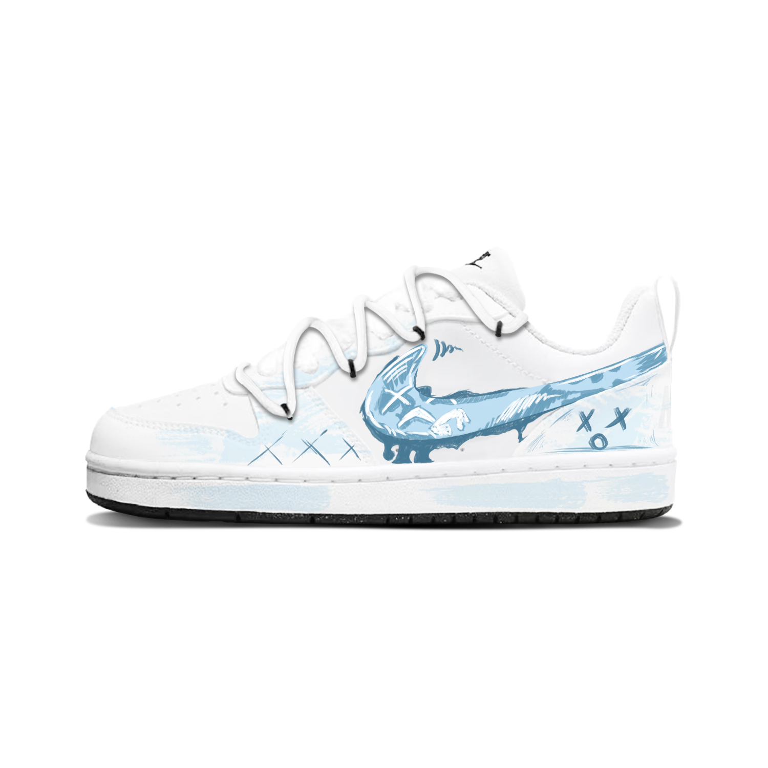 

Nike Кроссовки для скейтбординга Court Borough Ice Blue Game Abrasion Resistant Low top Kids' White Blue Unisex