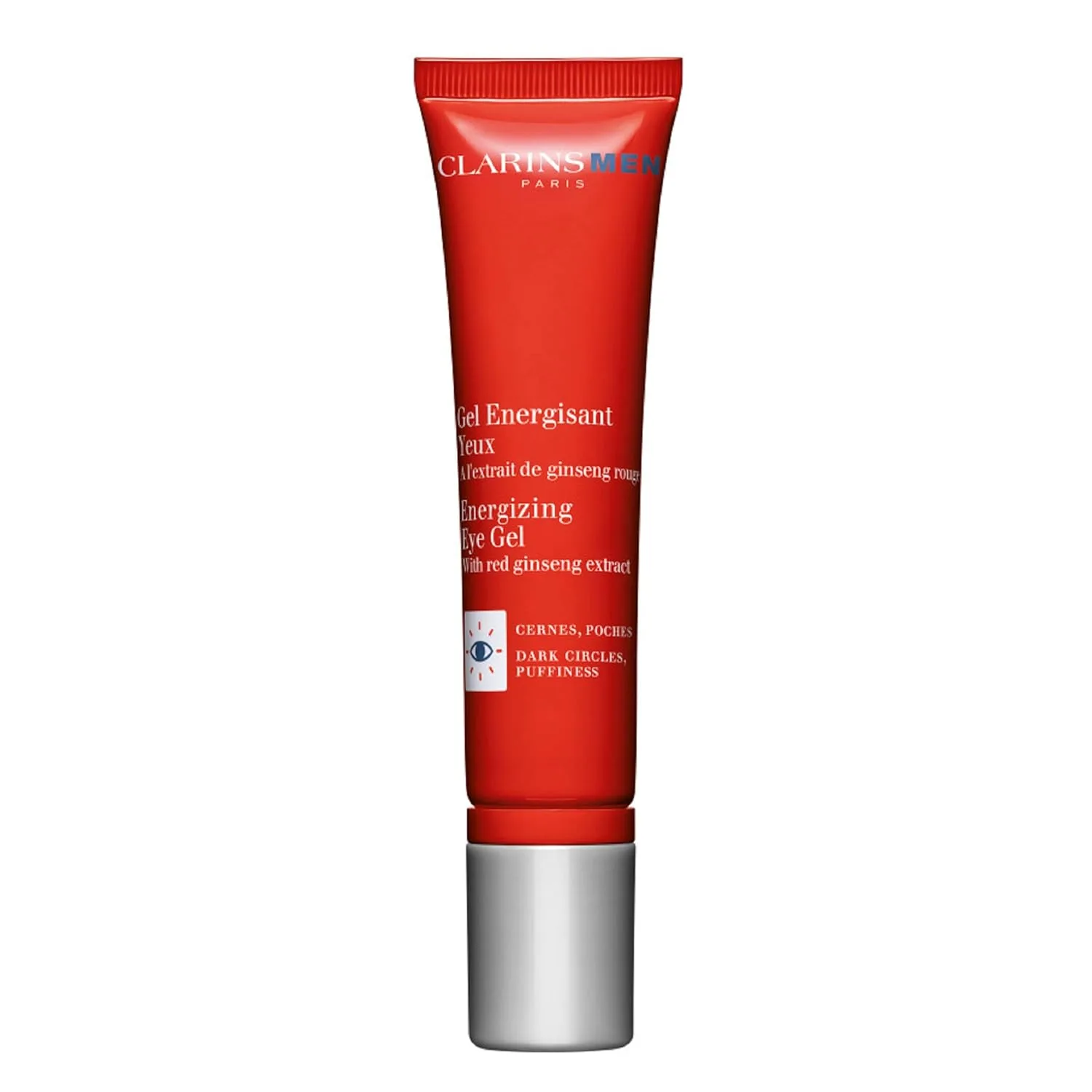 ClarinsMen energizing eye gel, охлаждающий роллер для уставших глаз, против темных кругов и отеков, увлажняет и разглаживает контур глаз, fragrance-no, 15 мл, Red