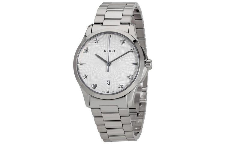 

GUCCI Часы Wrist Watch Quartz Movement Stainless Steel Watchband Silver Dial Unisex
