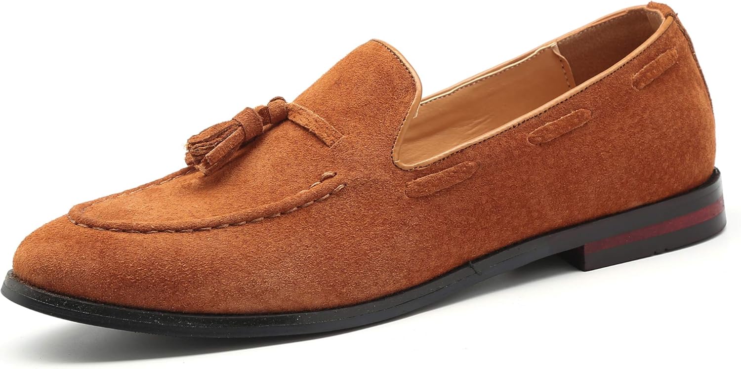 

Santimon Мужская мода Обувь Повседневная Деловая с кисточкой Слипоны Вождения Мокасины Замшевые Черные Коричневые Светло-коричневые