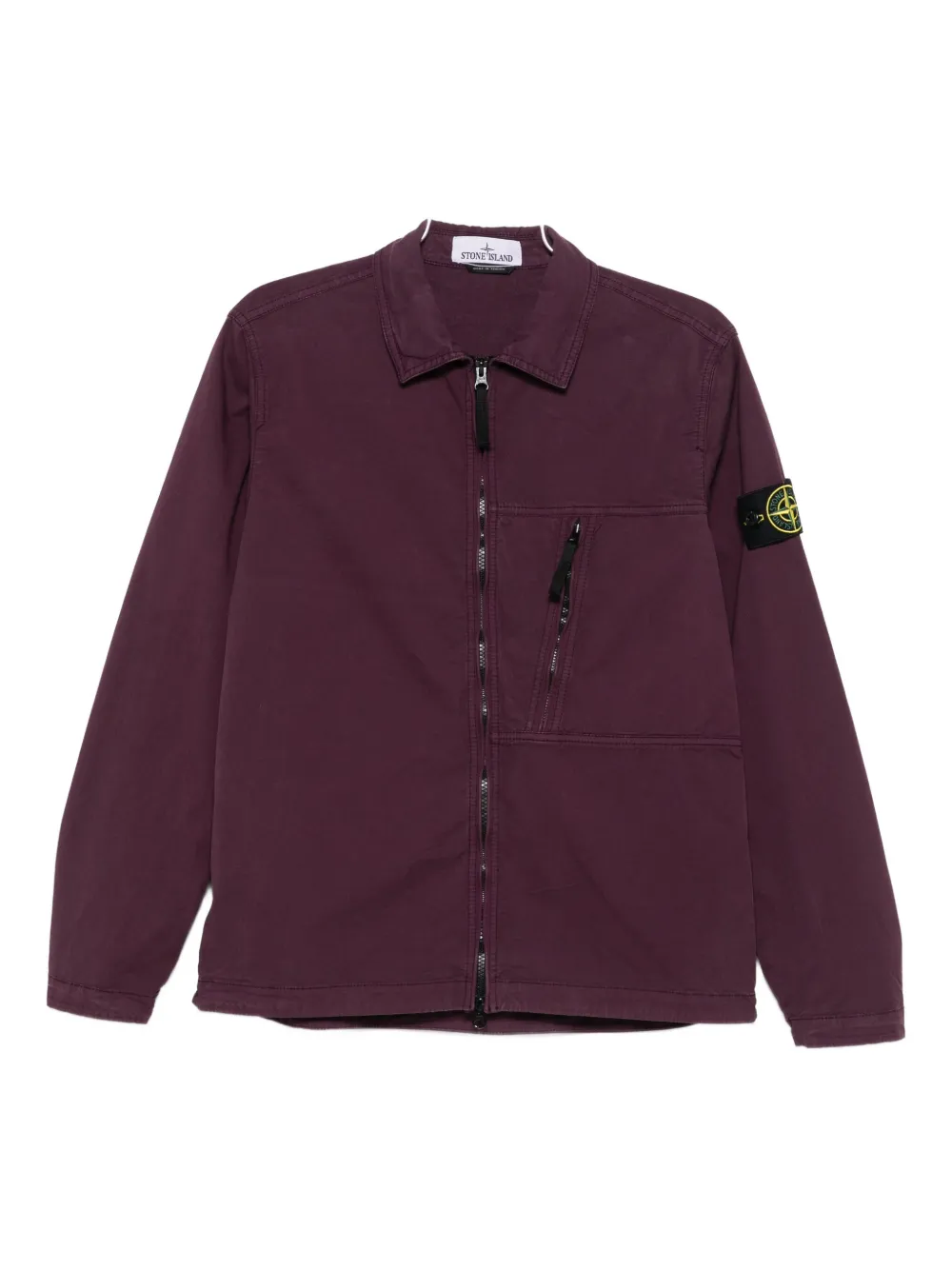 

Твиловая рубашка на молнии Stone Island, красный