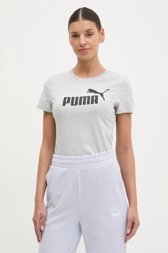 

Хлопковая футболка Puma, серый