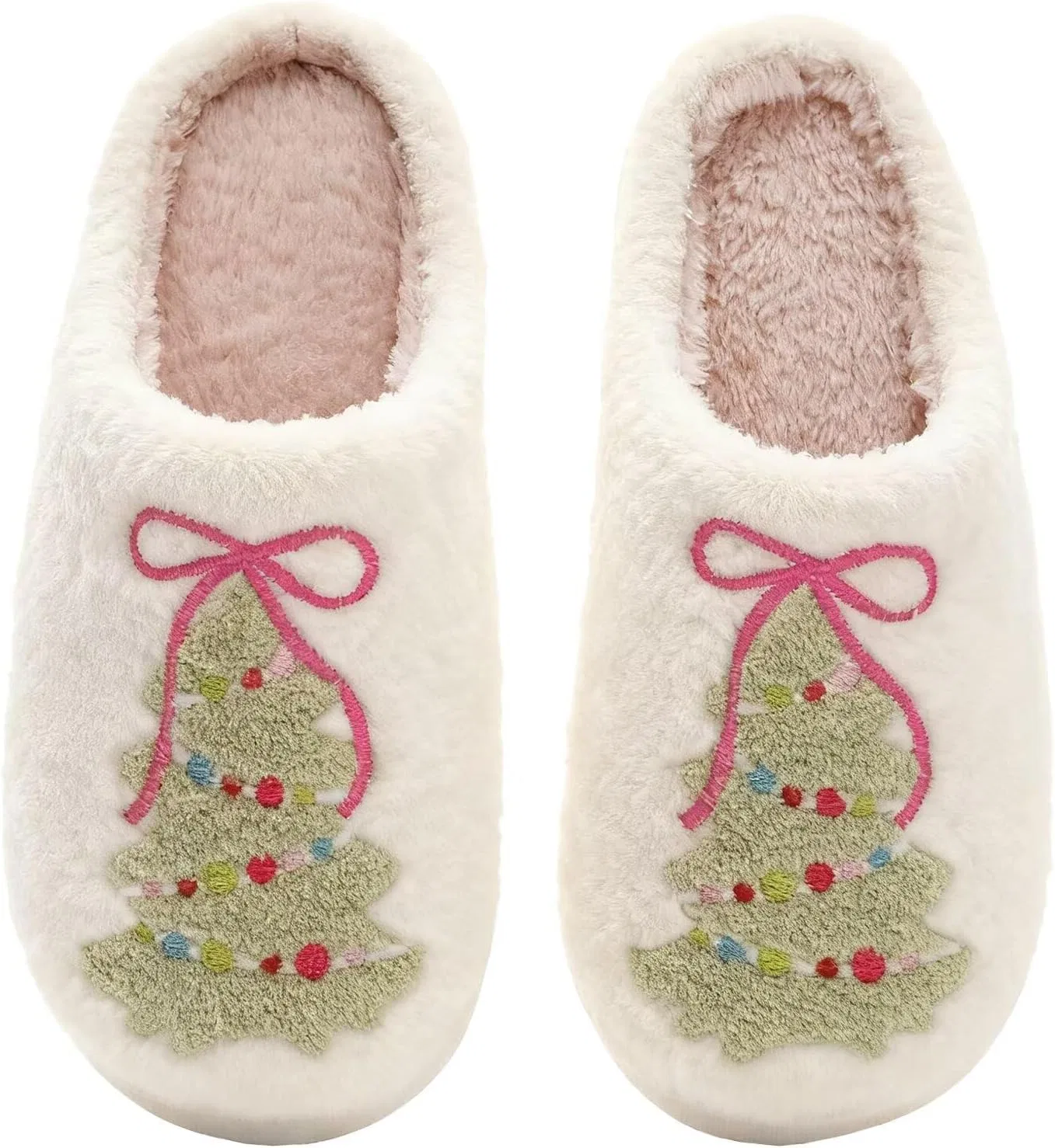 Тапочки с бантом, Fuzzy Warm Comfy, 1-tree Bow ODYQIG