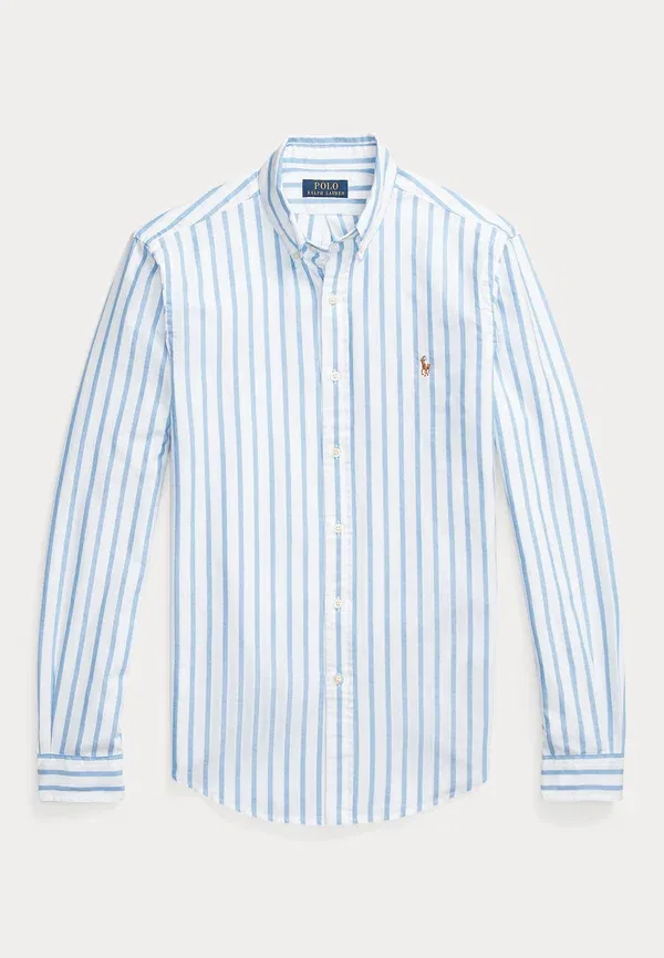 Рубашка оксфордская Slim fit Polo Ralph Lauren, сине-белая — фото 4