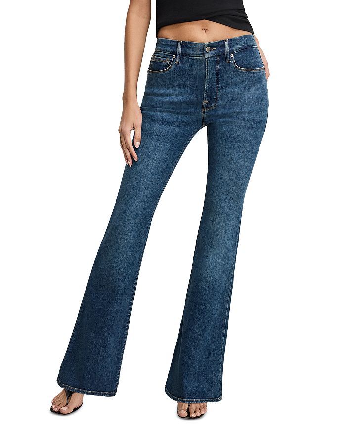 

Джинсы-клеш Good Legs в синем цвете 004 Good American, синий