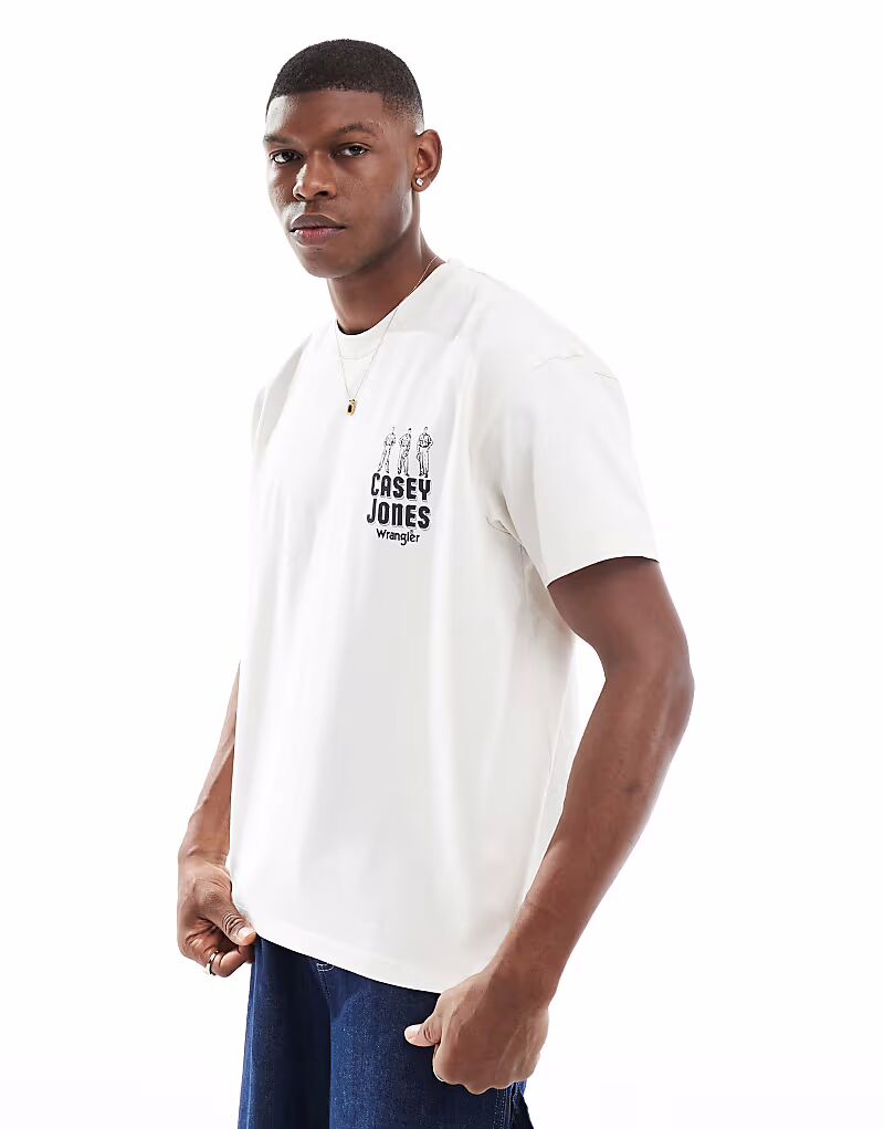 

Футболка Wrangler Casey Jones workwear logo, винтажная, свободного покроя, плотная, в цвете «кремовый»