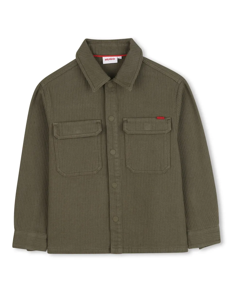 

Детская рубашка зеленого цвета из хлопка Hugo