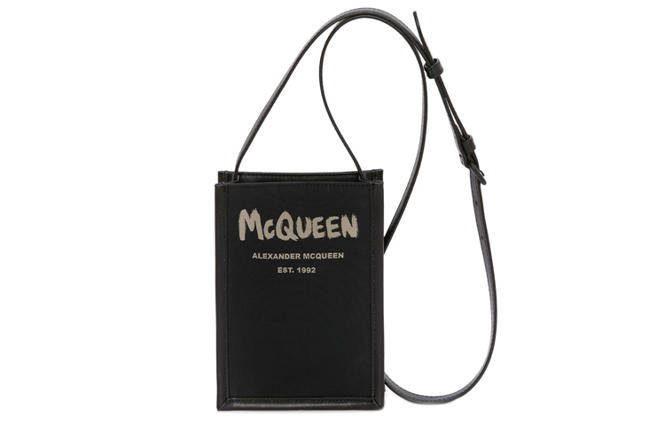 

Полиэстеровая сумка через плечо унисекс черная Alexander McQueen