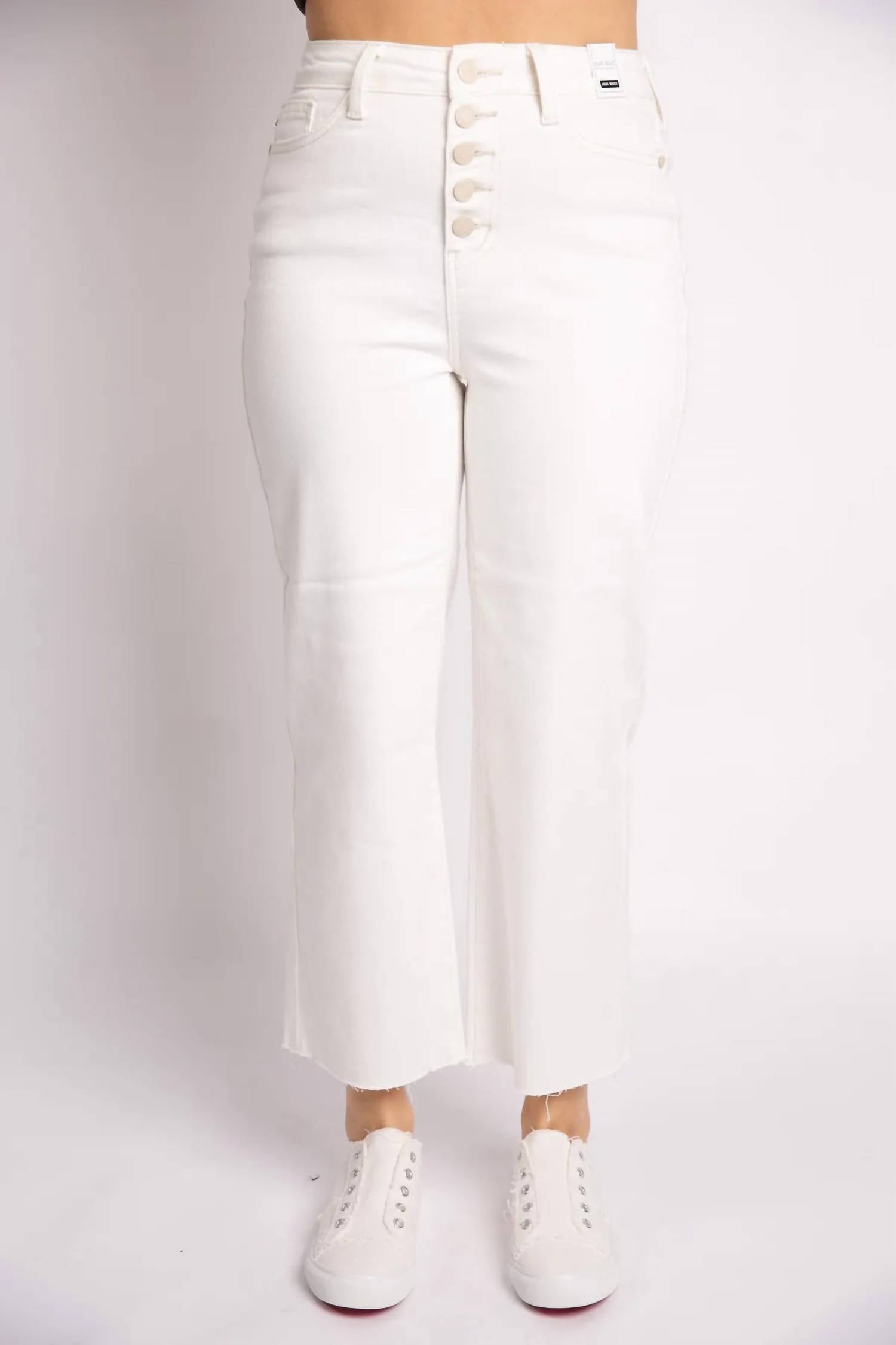 

Укороченные джинсы Wide Leg в белом цвете Judy Blue
