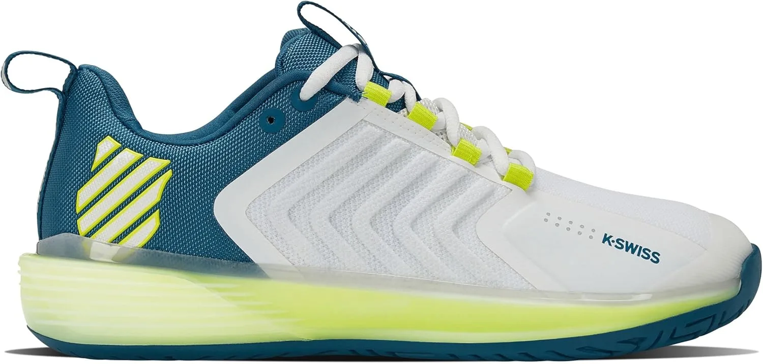 Мужские теннисные кроссовки K-Swiss Ultrashot 3. Спортивная обувь K-Swiss Performance, белый — фото 2