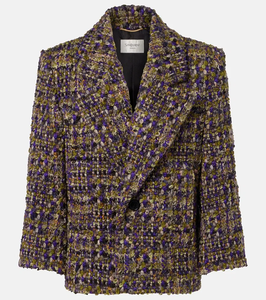 Твидовый жакет из шерстяной смеси Saint Laurent, мультиколор