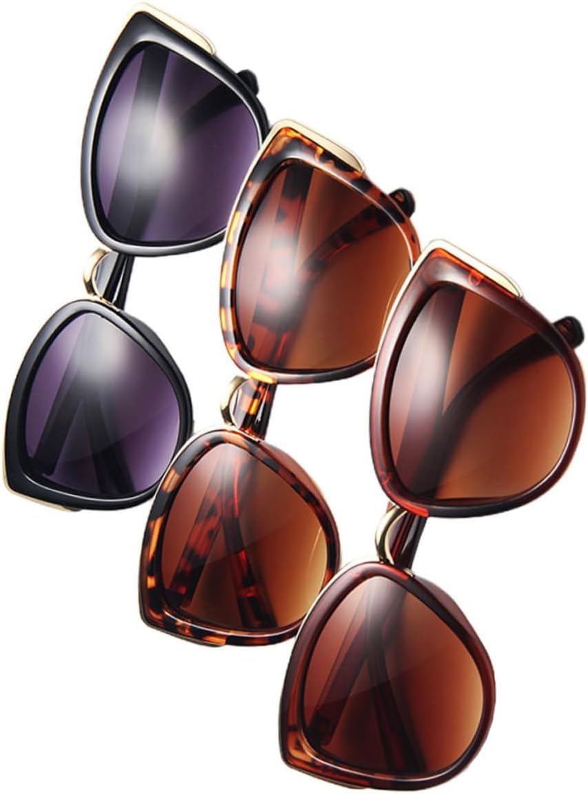 

3 шт. Женские ретро-солнцезащитные очки «кошачий глаз» в пластиковой оправе, легкие, для пляжа, с защитой от УФ-излучения, модные очки для использования на открытом воздухе HAKIDZEL, Assorted Color