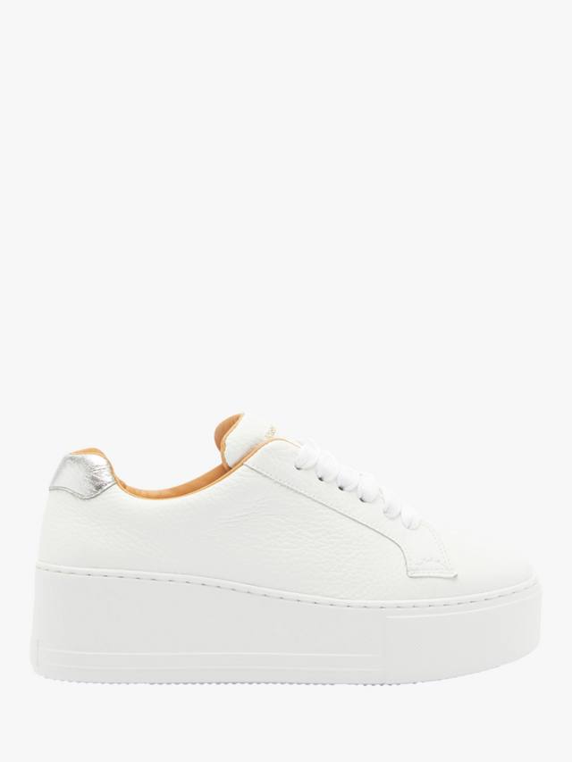 Кроссовки Park Cord Leather на шнуровке с платформой Russell & Bromley, White