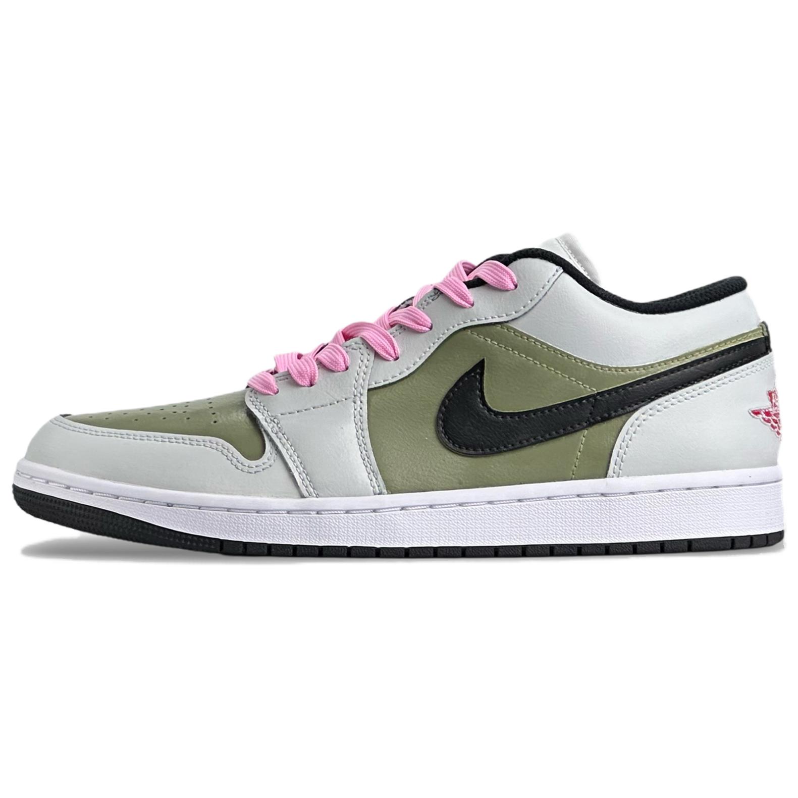 

Jordan Air 1 Slip Resistant Low Top Vintage Basketball Shoes мужские бежево-зеленые