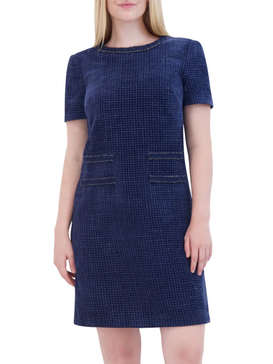 

Платье-футляр из букле с косой Eliza J, цвет Medium Blue