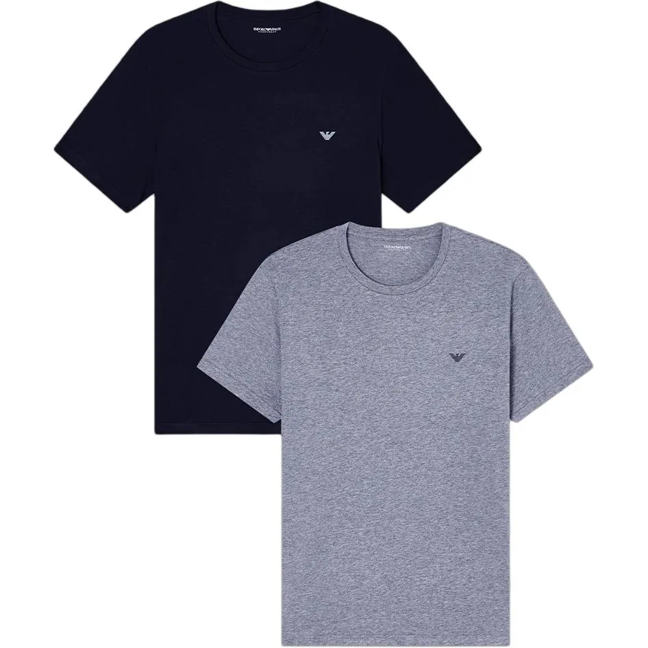 Футболка мужская, 2 шт EMPORIO ARMANI, 2 Pack (Blue+Gray)