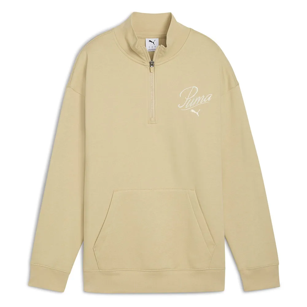 

Толстовка Puma ESS Script Relaxed half zip, бежевый