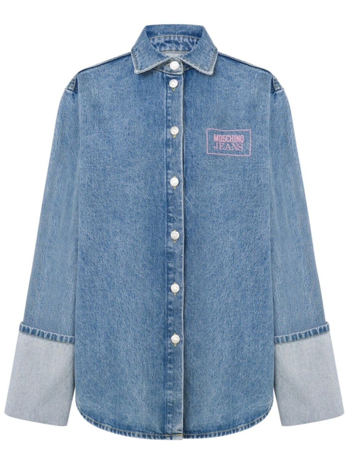 

Джинсовая рубашка с логотипом MOSCHINO JEANS, синий