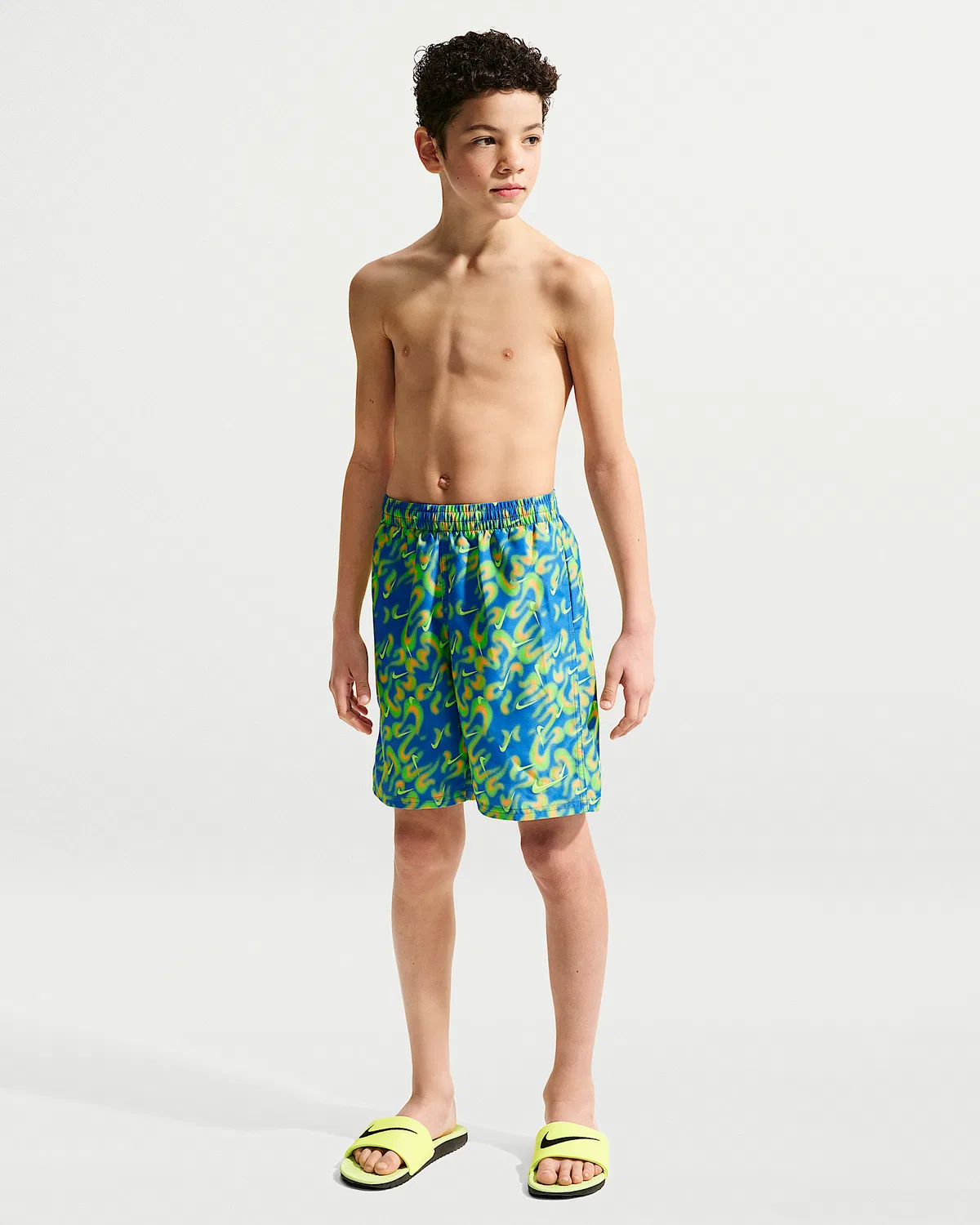 Детские (мальчиковые) плавки Nike Swim Breaker 7" с боксерской подкладкой, Blue Crystal