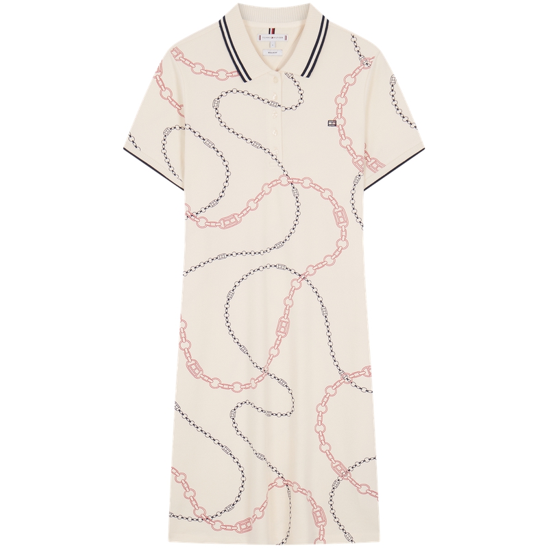 

Tommy Hilfiger Женское платье с коротким рукавом beige yellow 01V