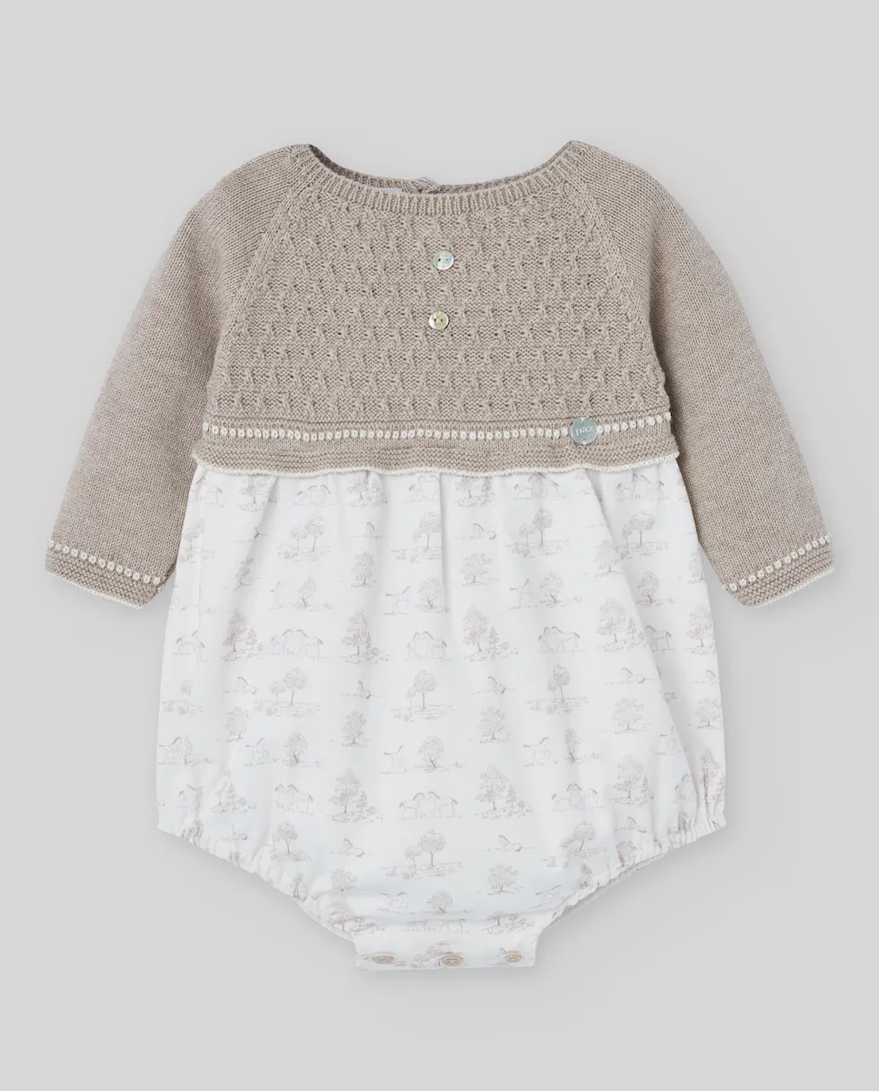 

Детский комбинезон из хлопка и кашемира коллекции Pony PAZ Rodríguez, бежевый