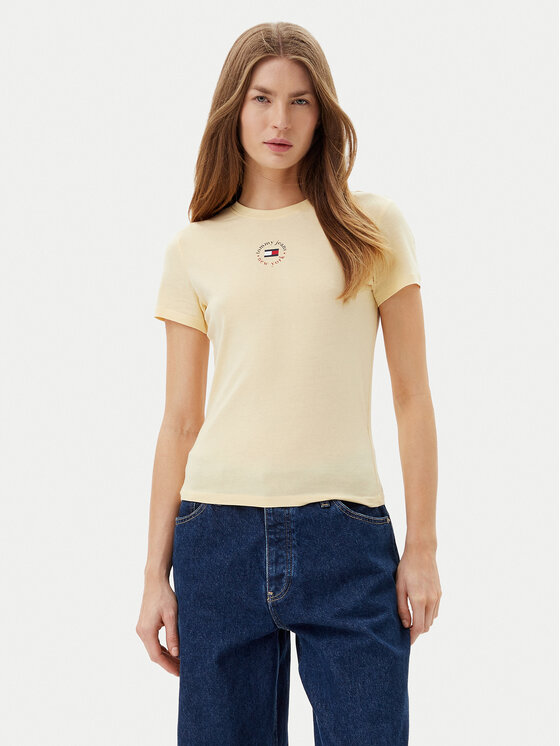 

Облегающая футболка Essential DW0DW20316 Tommy Jeans, желтый