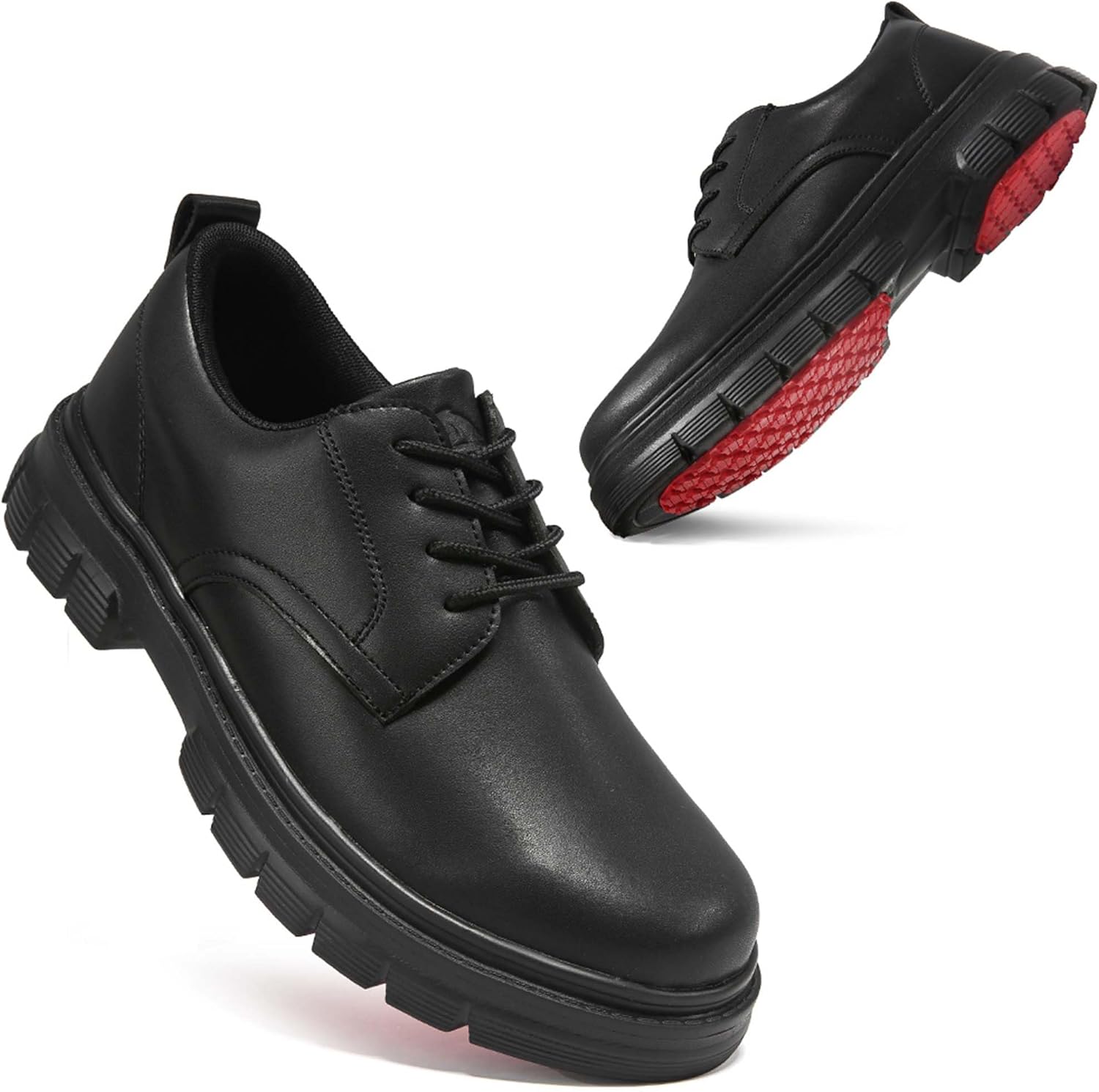 

Мужские кухонные туфли большого размера, водонепроницаемые и устойчивые к маслу, для работы в отелях и ресторанах, противоскользящие, легкие и удобные повседневные лоферы Generic, черный/красный